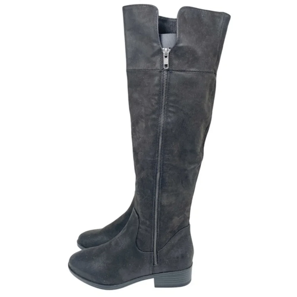 Mia‎ Women's Carsyn Faux Leather Zip Over The Knee Boots Black Size 8.5M
